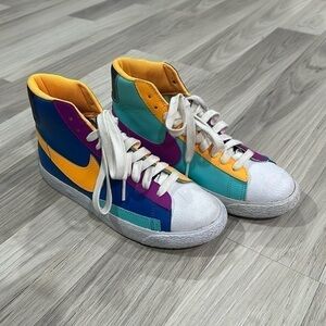 Nike Blazer Mid GS Aurora Purple Yellow Kid’s Size 4Y Multicolor